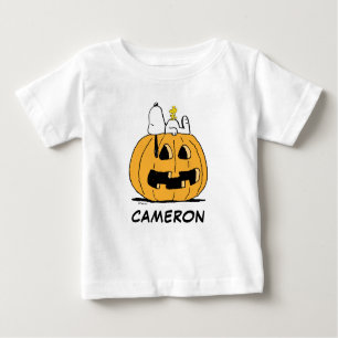 T-shirt Pour Bébé cacahuètes Snoopy et Woodstock Jack-O-Lantern