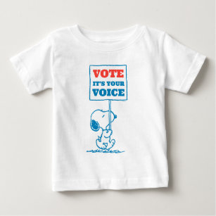 T-shirt Pour Bébé cacahuètes   Snoopy - Go Vote Sign