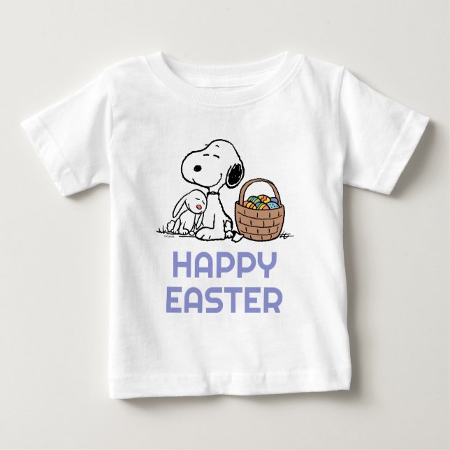 T-shirt Pour Bébé cacahuètes | Snoopy Happy Pâques (Devant)