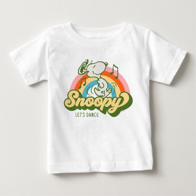 T-shirt Pour Bébé cacahuètes | Snoopy Music Arc en ciel (Devant)