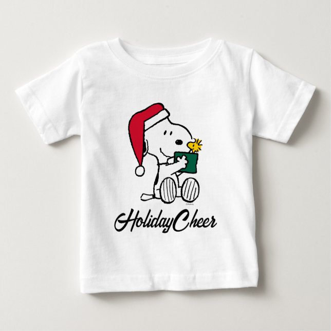 T-shirt Pour Bébé cacahuètes | Snoopy Père Noël & Woodstock Cadeau (Devant)