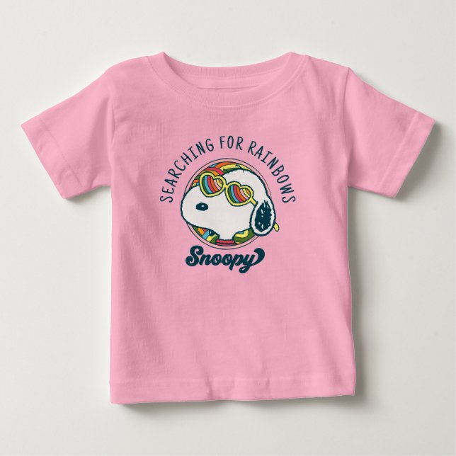 T-shirt Pour Bébé cacahuètes | Snoopy Rainbow Heart Lunettes de sole (Devant)