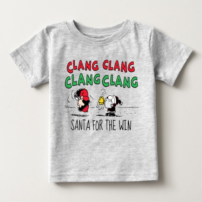 T-shirt Pour Bébé cacahuètes | Snoopy Santa Claus & Lucy (Devant)