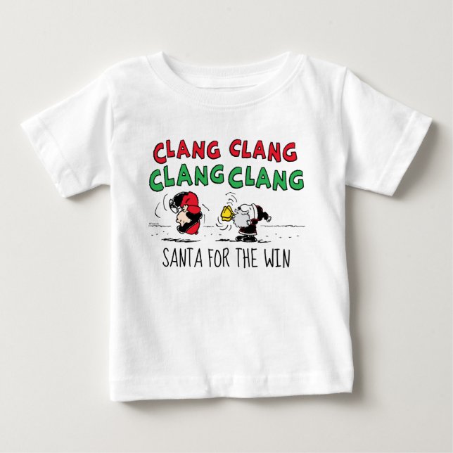 T-shirt Pour Bébé cacahuètes | Snoopy Santa Claus & Lucy (Devant)
