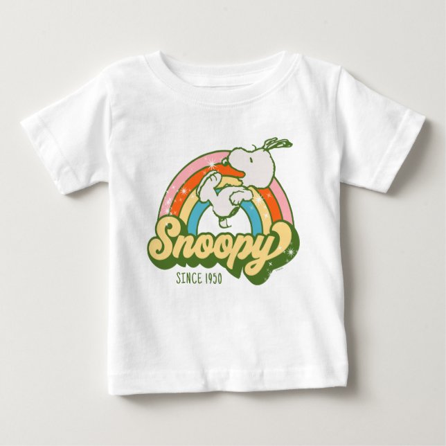 T-shirt Pour Bébé cacahuètes | Snoopy Sparkle Rainbow (Devant)