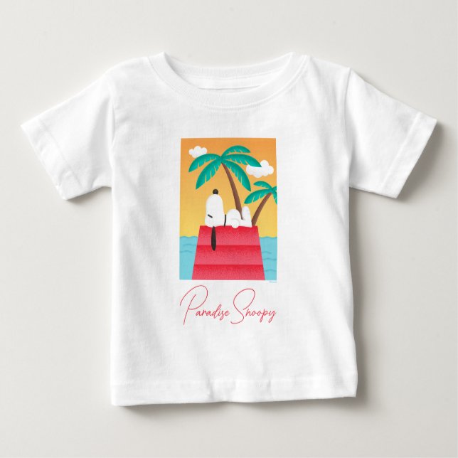 T-shirt Pour Bébé cacahuètes | Snoopy Tropical Deco Dreams (Devant)