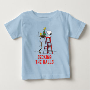 T-shirt Pour Bébé cacahuètes   Snoopy & Woodstock Arbre de Noël