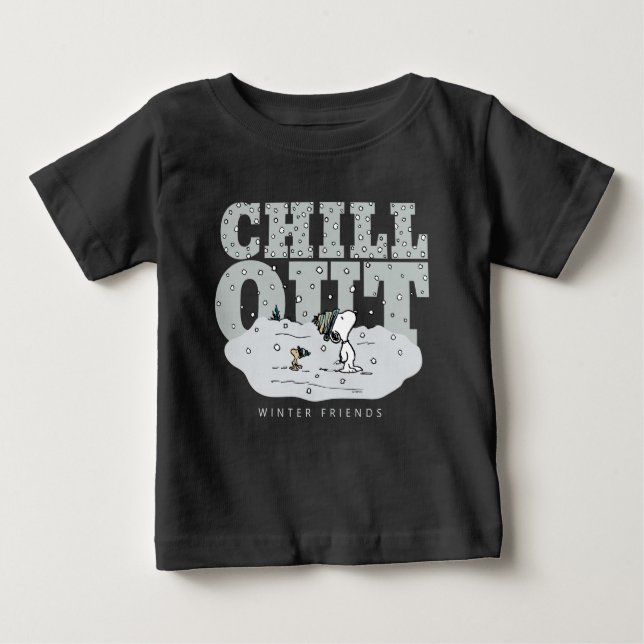 T-shirt Pour Bébé cacahuètes | Snoopy & Woodstock Chill Out (Devant)