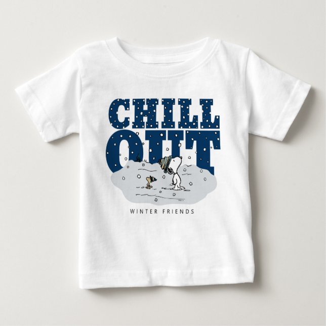 T-shirt Pour Bébé cacahuètes | Snoopy & Woodstock Chill Out (Devant)