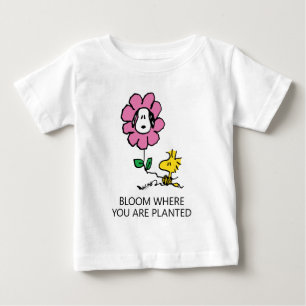 T-shirt Pour Bébé cacahuètes   Snoopy & Woodstock Flower