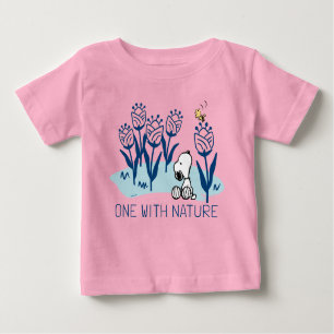 T-shirt Pour Bébé cacahuètes Snoopy & Woodstock Flower Garden