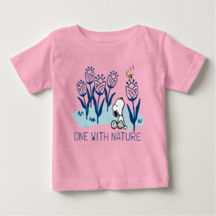 T-shirt Pour Bébé cacahuètes   Snoopy & Woodstock Flower Garden