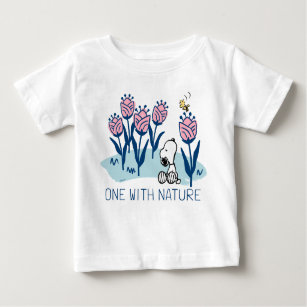 T-shirt Pour Bébé cacahuètes   Snoopy & Woodstock Flower Garden
