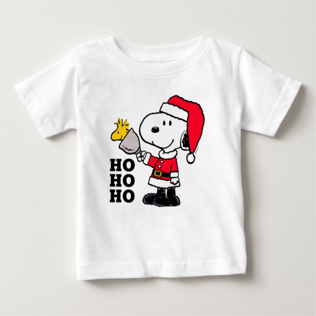 T-shirt Pour Bébé cacahuètes | Snoopy & Woodstock Ho Ho Ho (Devant)