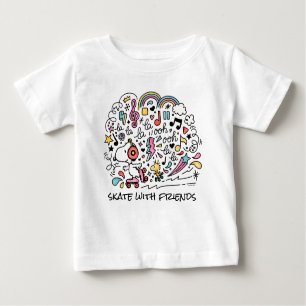 T-shirt Pour Bébé cacahuètes   Snoopy & Woodstock Roller Sking