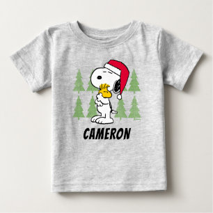 T-shirt Pour Bébé cacahuètes Snoopy & Woodstock Santa Claus Hug