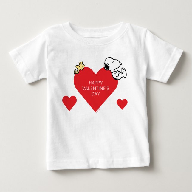 T-shirt Pour Bébé cacahuètes | Woodstock & Snoopy Valentine (Devant)