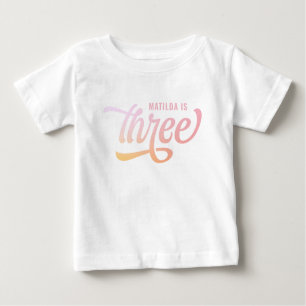 T-shirt Pour Bébé Cadeau d'anniversaire de l'arc-en-ciel trois d'été
