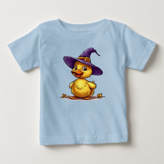 T-shirt Pour Bébé 🎃🦆 Cadeau de bébé Canard de Halloween mignon ✨ (Devant)