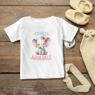 T-shirt Pour Bébé Cadeau de bébé éléphant rose totalement adorable p