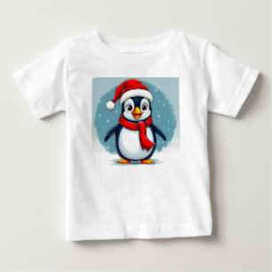 T-shirt Pour Bébé 🎄🐧 Cadeau de Noël pour bébé pingouin joyeux ✨