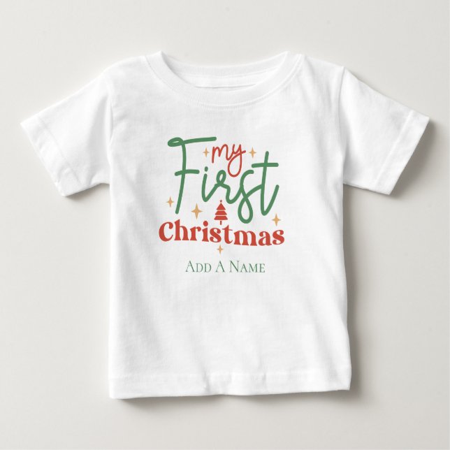 T-shirt Pour Bébé Cadeau de premier Noël pour nouveau-né pour bébés  (Devant)