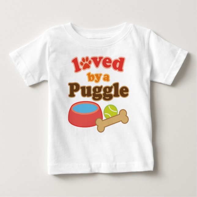 T-shirt Pour Bébé Cadeau de race de chien de Puggle (Devant)