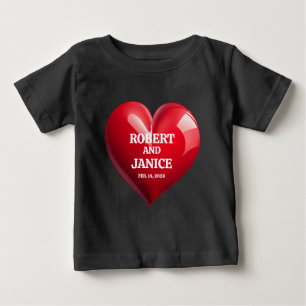 T-shirt Pour Bébé Cadeau de Saint-Valentin personnalisé cœur