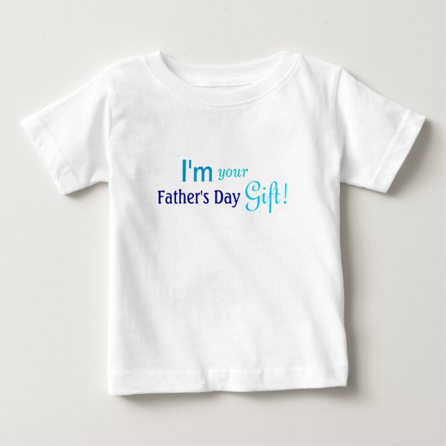 T-shirt Pour Bébé Cadeau mignon de fête des pères - chemise bleue (Devant)