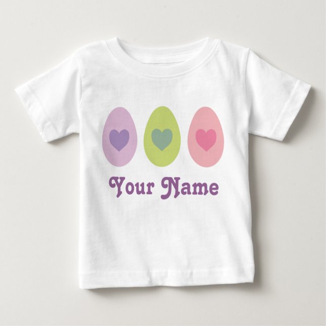 T-shirt Pour Bébé Cadeau personnalisé d'oeuf de pâques (Devant)