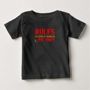 T-shirt Pour Bébé Cadeau Pour Grandson   Règle Pour Rencontrer Mon P
