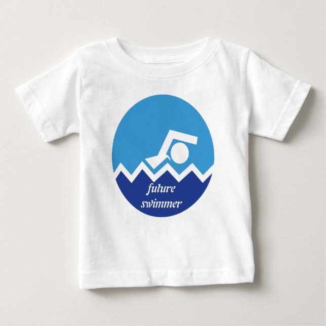 T-shirt Pour Bébé Cadeaux de natation, future coutume de nage (Devant)