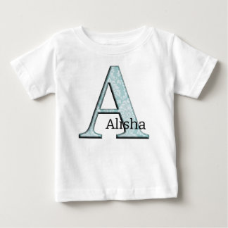 T-shirt Pour Bébé Cadeaux d'initiales A en impression florale bleue