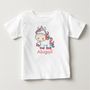 T-shirt Pour Bébé Cadeaux Unicorne Personnalisés d'Abigail