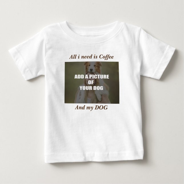 T-shirt Pour Bébé Café et mon Oreiller de chien (Devant)