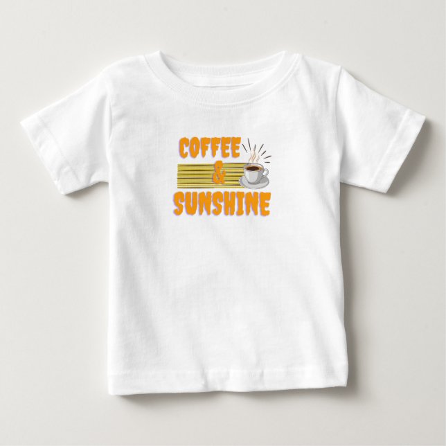 T-shirt Pour Bébé Café & Soleil – Vibrations Matinales Positives (Devant)