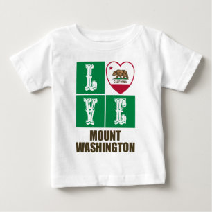 T-shirt Pour Bébé California State Flag Heart Love Mount Washington