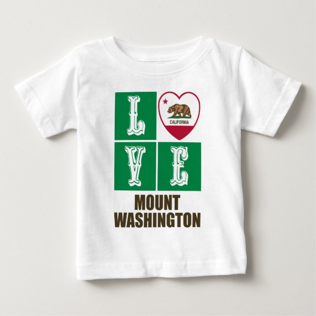 T-shirt Pour Bébé California State Flag Heart Love Mount Washington (Devant)