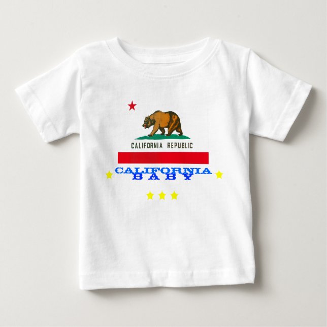 T-shirt Pour Bébé californie bébé + drapeau (Devant)
