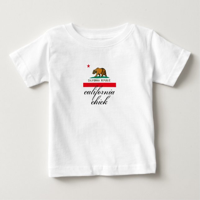 T-shirt Pour Bébé californie chick + drapeau (Devant)