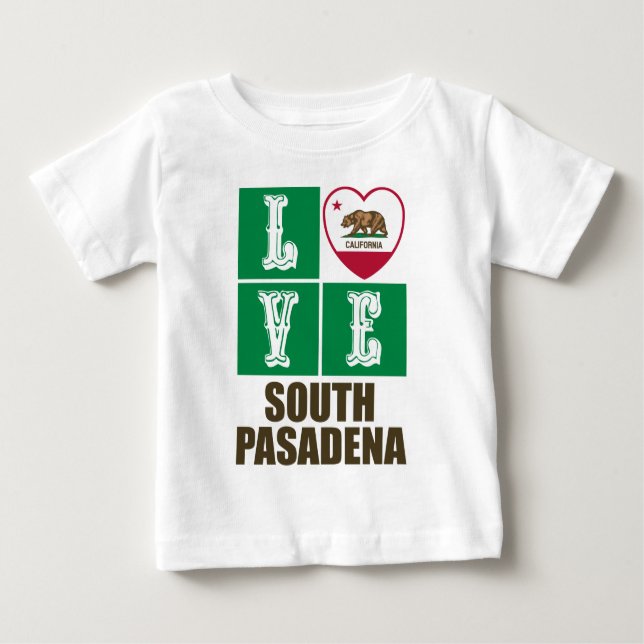 T-shirt Pour Bébé Californie République Drapeau Amour Sud Pasadena (Devant)