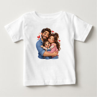T-shirt Pour Bébé Câlin de famille heureux – Conception de famille d