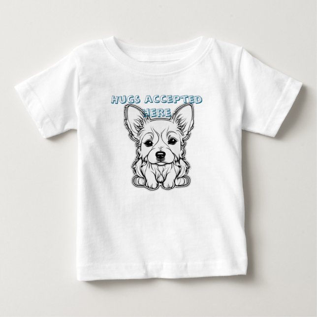 T-shirt Pour Bébé Câlins acceptés ici (Devant)