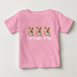T-shirt Pour Bébé Câlins de Corgi toute la journée