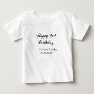 T-shirt Pour Bébé calligraphie simple minimum heureux 2e anniversair