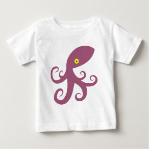 T-shirt Pour Bébé Calmar pourpre
