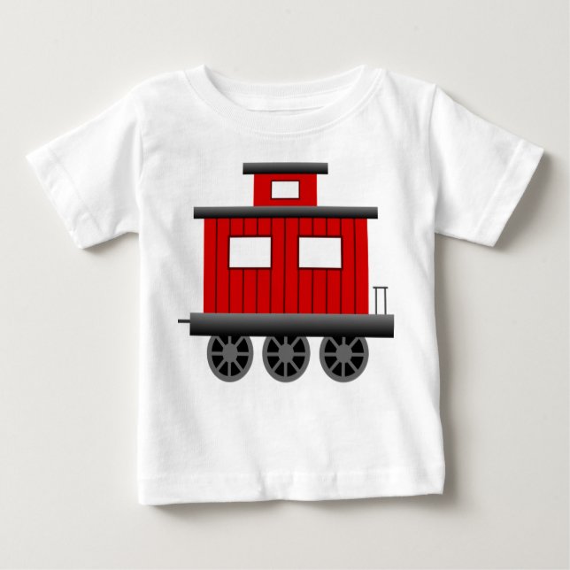 T-shirt Pour Bébé Cambuse rouge de train (Devant)