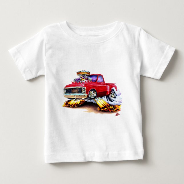 T-shirt Pour Bébé Camion 1970-72 de rouge de Chevy C10 (Devant)
