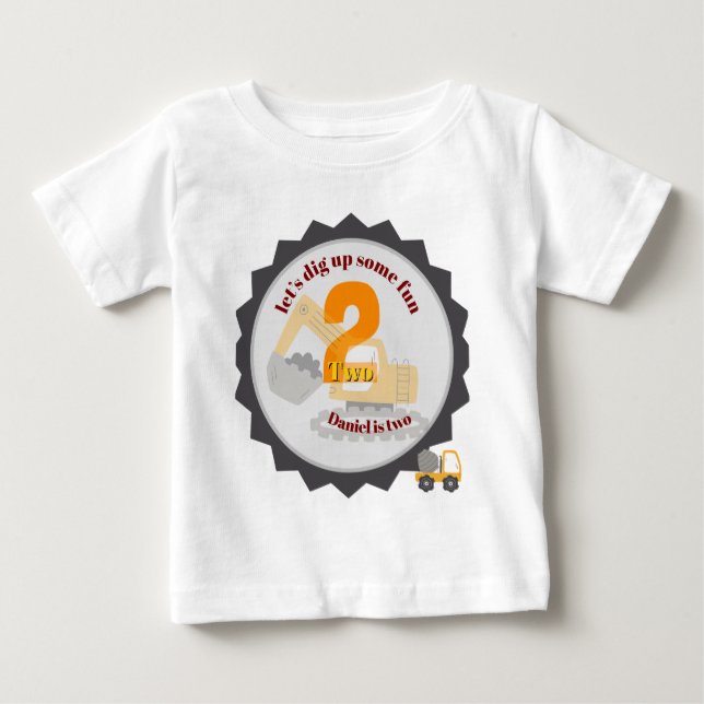 T-shirt Pour Bébé Camion à benne de construction (Devant)