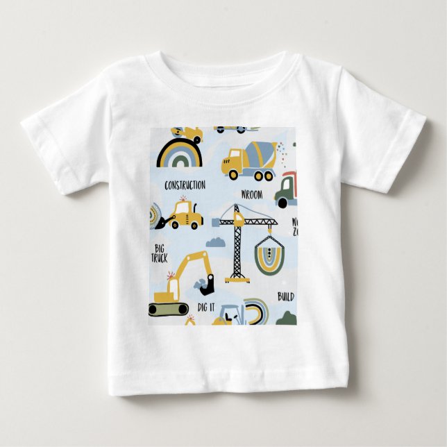 T-shirt Pour Bébé Camion à benne de construction (Devant)